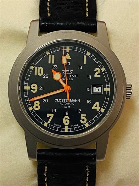 Very Rare Glycine Clostermann military automatic Eta2824.